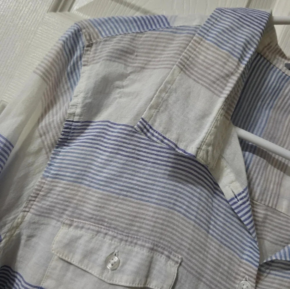 Horny Toad Airbrush Long Sleeve Shirt in Blue Pinstripe, Lightweight, EUC! - Picture 6 of 12